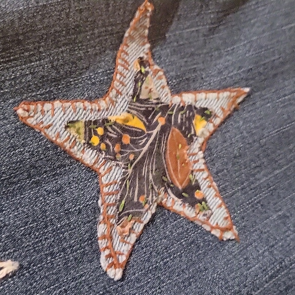 Upcycled Molly Made It Stars & embroided blue jeans - Picture 12 of 17